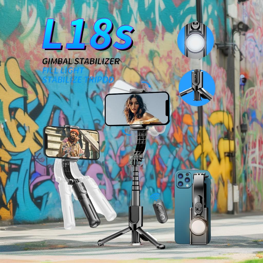 DJ READY STOCK L18S MINI Original GIMBAL STABILIZER L08 Mobile phone stabilizer anti-shake handheld PTZ video shooting Vlog tripod