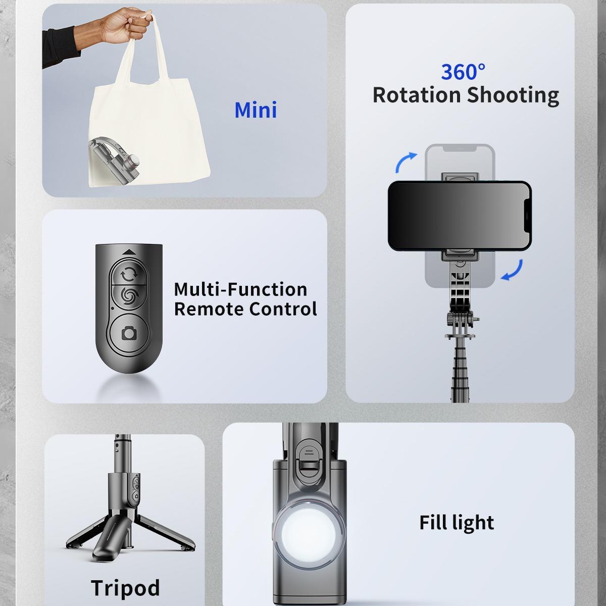 DJ READY STOCK L18S MINI Original GIMBAL STABILIZER L08 Mobile phone stabilizer anti-shake handheld PTZ video shooting Vlog tripod