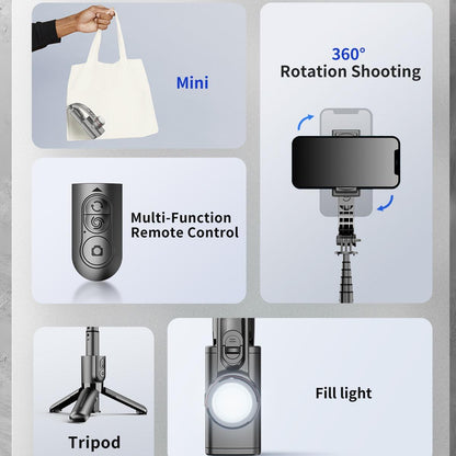 DJ READY STOCK L18S MINI Original GIMBAL STABILIZER L08 Mobile phone stabilizer anti-shake handheld PTZ video shooting Vlog tripod