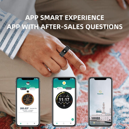 ready stock!arabic None Screen smart Healthy ring azan bluetooth amart tasbeeh ring prayer counter