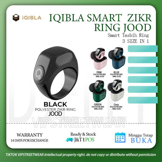 (Lcoal Seller)Iqibla Jood Zikr Ring 2024 Newest Collection Titanium larger screen Than Before 55mah 7days standby 3Size in 1box