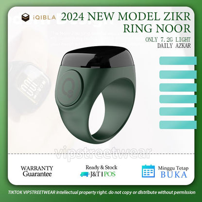 2024's Local seller Smart ring Cincin zikr ring IQIBLA Noor tasbeeh ring  Max count 9999 bluetooth connect larger digital