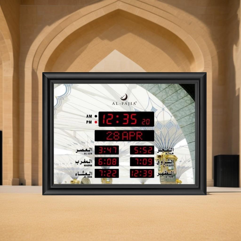 Ready Stock Prayer, Azan, Reminder, Prayer Desk Clock, Qibla Direction Display Hijri Gregorian Clock