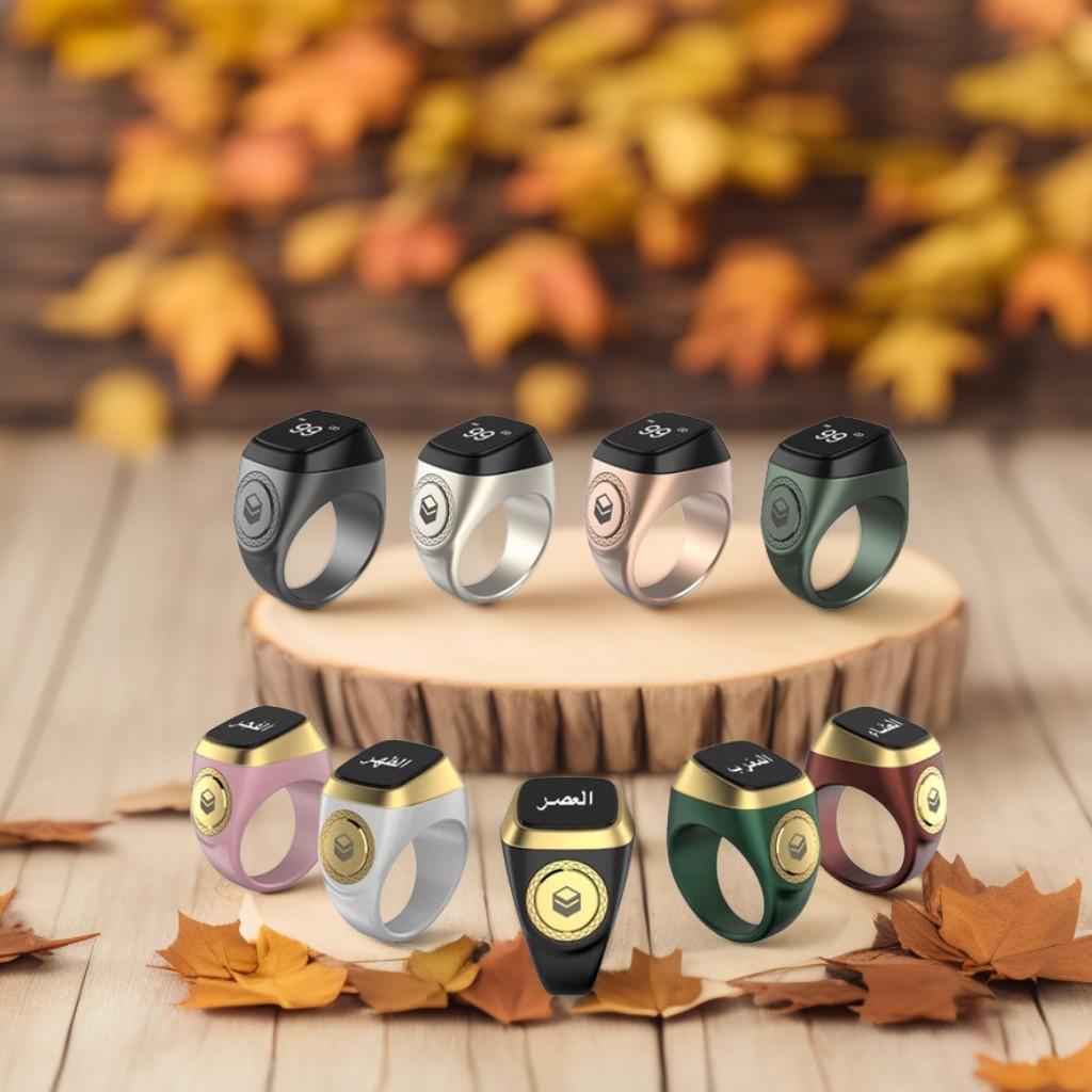 (Local Stock) Smart Tasbih Tally Counter Ring for Muslims Zikr Ring Digital Tasbeeh 5 Prayer Time