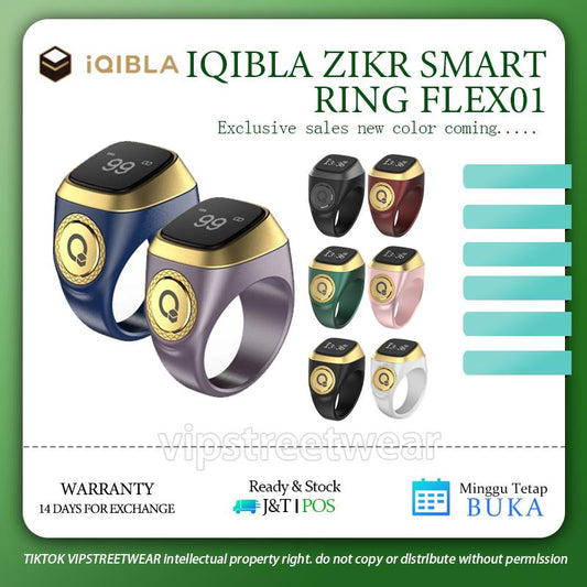 (Local Stock)High Grade smart ring Iqibla Digital Tally Counter Ring for home OLED Digital Tasbeeh 5 remind Time Ring MY local seller