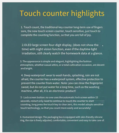 Smart Tasbih Tally Counter Ring for Muslims Zikr Digital Tasbeeh