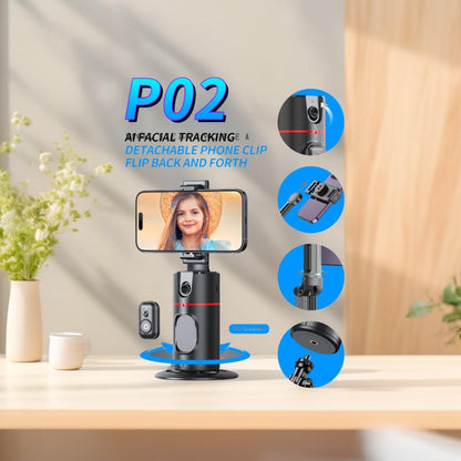 VIPstreetwear Pemegang Telefon Pintar P02 360° Muka Pintar / Penjejakan Objek Baharu Robot Peribadi-Kameraman.AI tripod penstabil untuk telefon