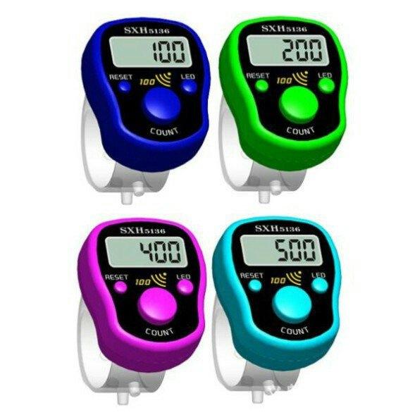DJ READY STOCK!Tasbih Digital LED Mini Finger Zikir Tally Counter 100 Beep Islamic Muslim Prayer Beads Plain Colour