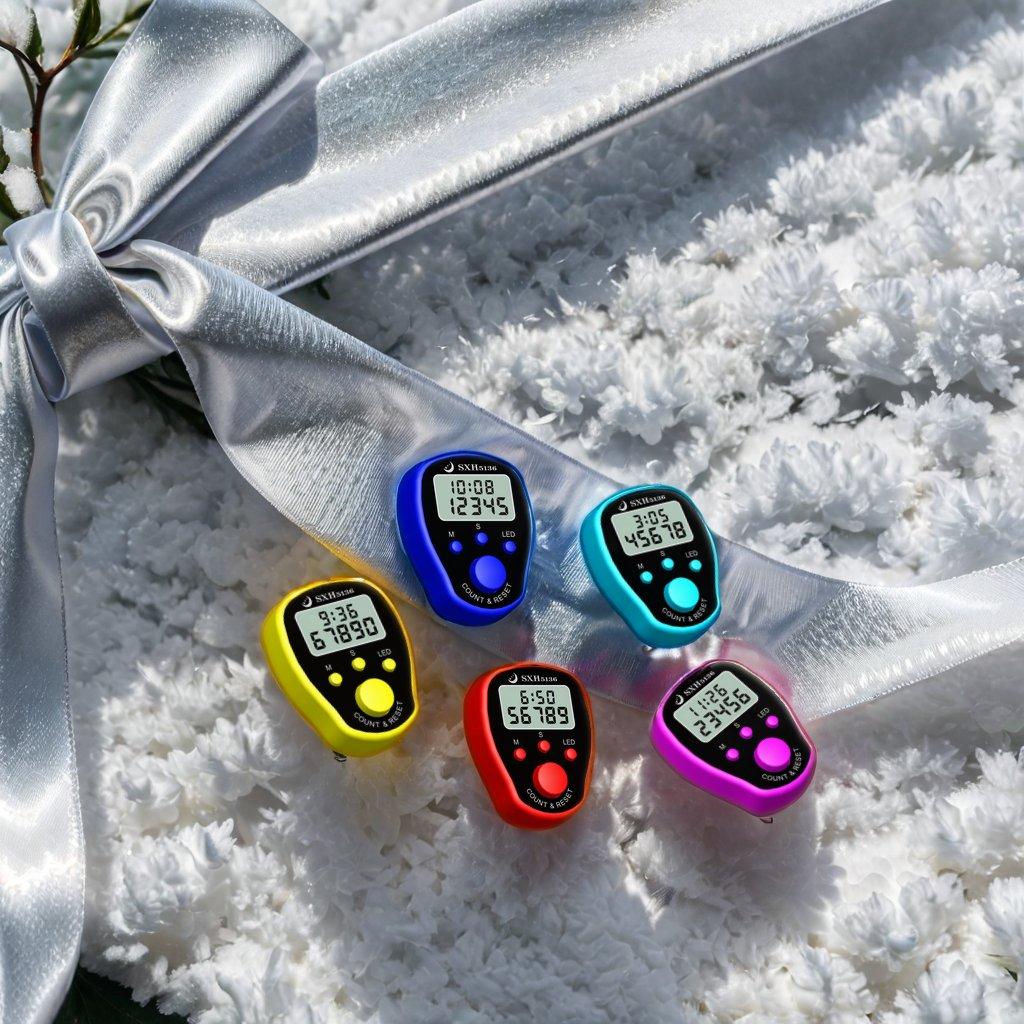 DJ READY STOCK!Tasbih Digital LED Mini Finger Zikir Tally Counter 100 Beep Islamic Muslim Prayer Beads Plain Colour