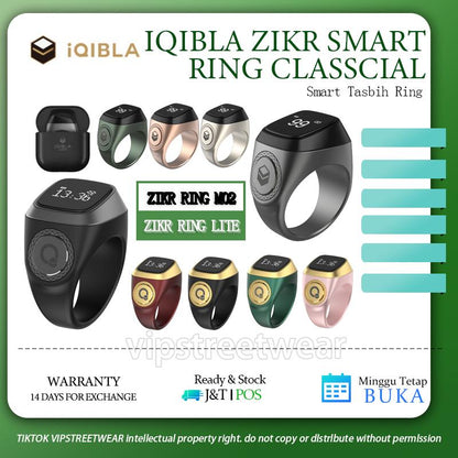 (Local Stock) Smart Tasbih Tally Counter Ring for Muslims Zikr Ring Digital Tasbeeh 5 Prayer Time