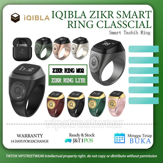 (Local Stock) Smart Tasbih Tally Counter Ring for Muslims Zikr Ring Digital Tasbeeh 5 Prayer Time