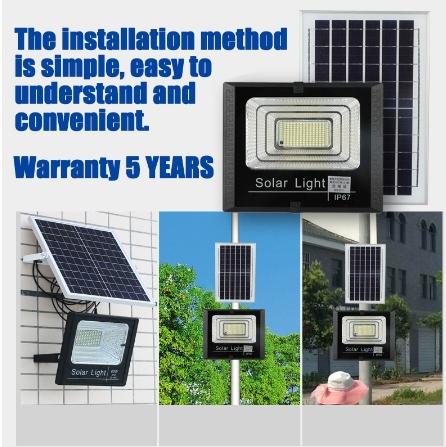 【READY STOCK】MEM solar light outdoor lighting 1600W Solar Spotlight lampu solar IP67 Waterproof solar led Street light