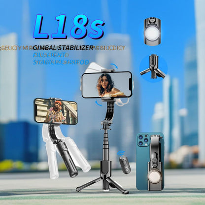 DJ READY STOCK L18S MINI Original GIMBAL STABILIZER L08 Mobile phone stabilizer anti-shake handheld PTZ video shooting Vlog tripod
