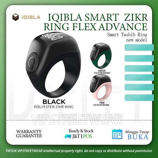 Ready stock Flex advance! Authorized ori Iqibla Smart Tasbih Tally Counter Ring for Muslims Zikr Ring Max count 9999 Large Screen