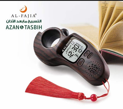 READY STOCK，Azan Clock With Tasbih Digital Athan Watch Qibla Direction Backlight Hijri Calendar Multi-Language