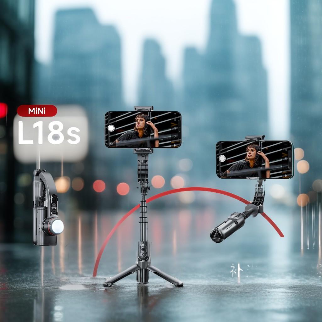 DJ READY STOCK L18S MINI Original GIMBAL STABILIZER L08 Mobile phone stabilizer anti-shake handheld PTZ video shooting Vlog tripod